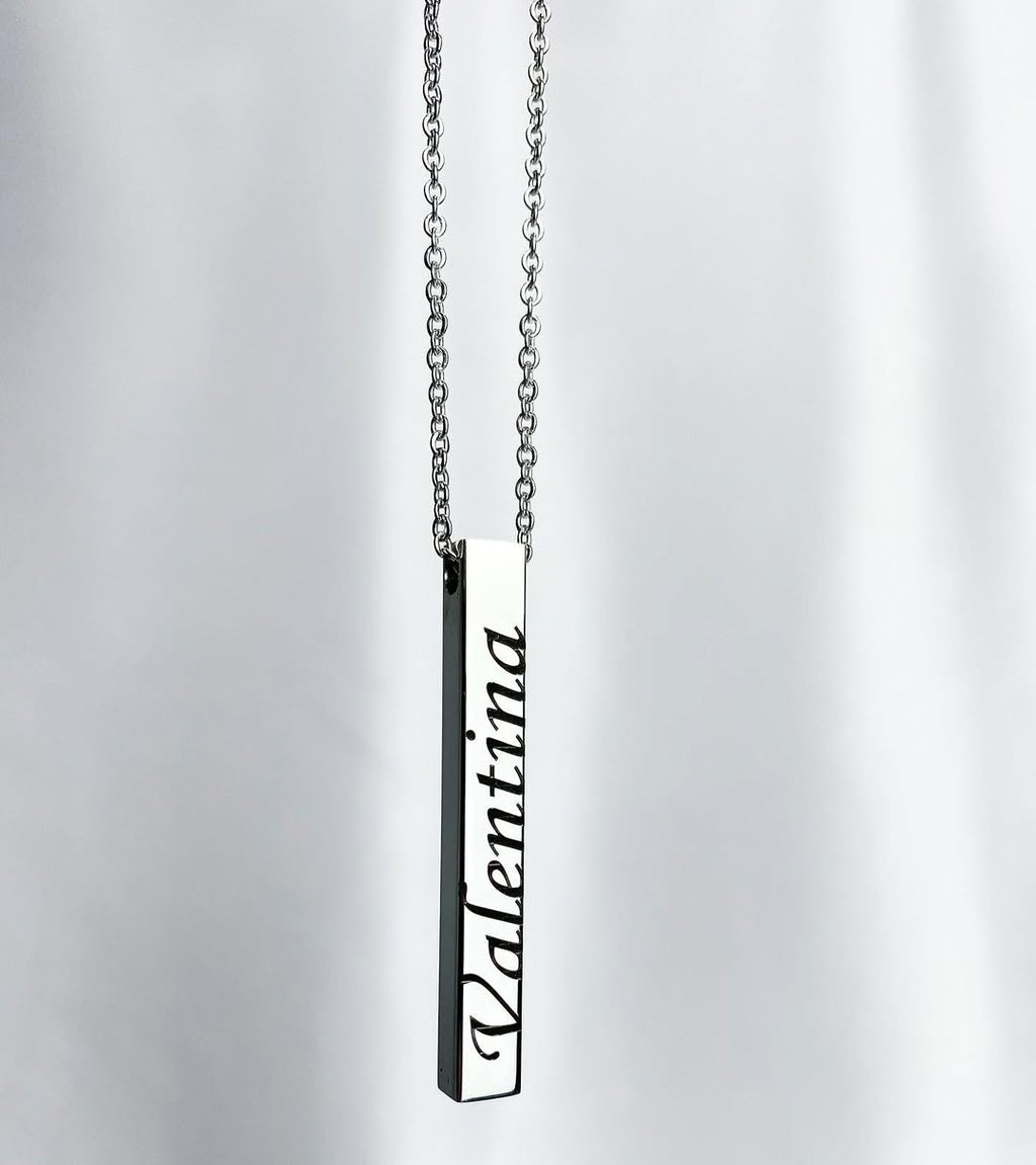 Säulenkette – 18K vergoldet oder 925 versilbert – mit Wunschgravur